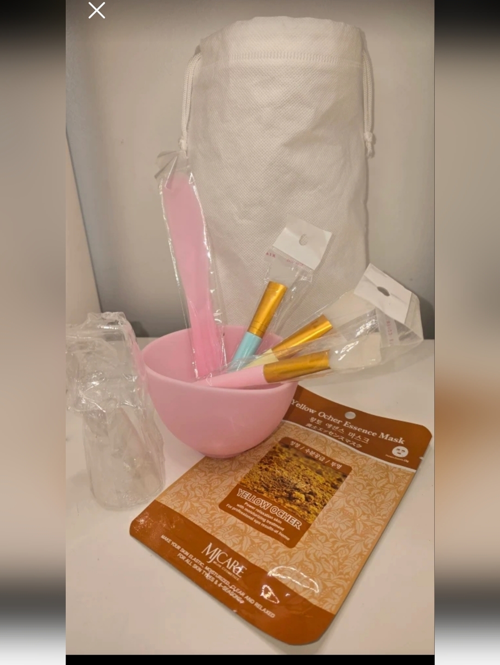 MJ Care Silicone Facial Bowl and Brush Set With Face Mask